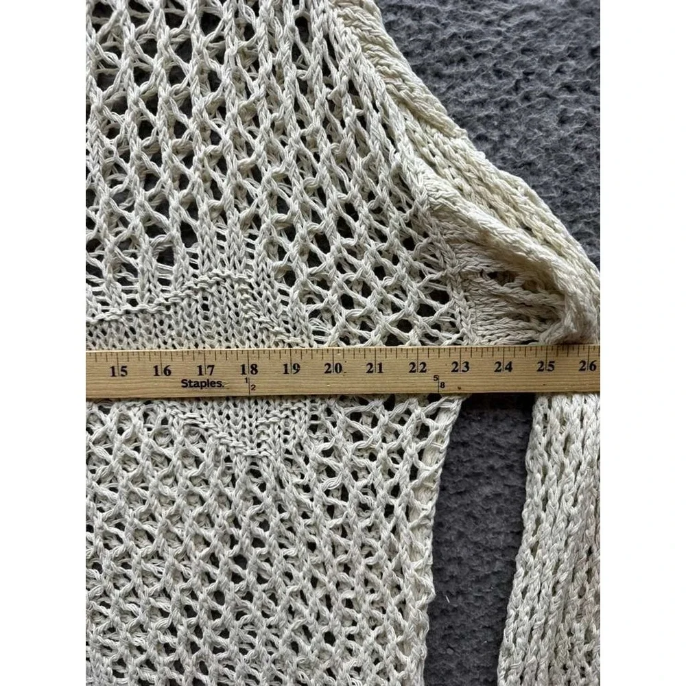 Racer Worldwide Cross Net Weave Oversized Pullover Sweater Beige Size M Unisex - Picture 8 of 11